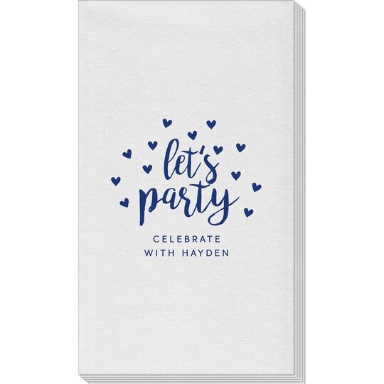 Confetti Hearts Let's Party Linen Like Guest Towels